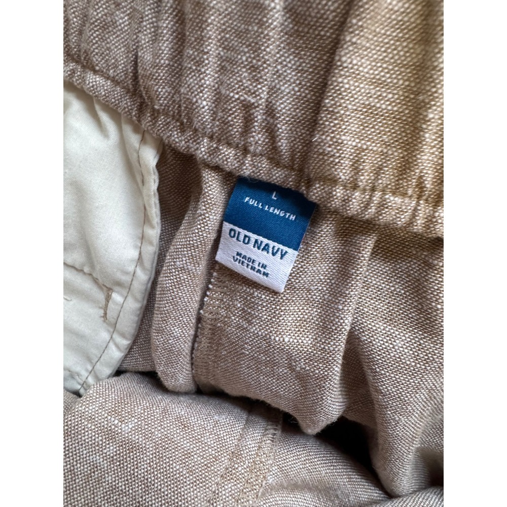 Old Navy Linen Blend Trousers Womens L Excellent Pleated High Rise Full Length - Picture 4 of 6
